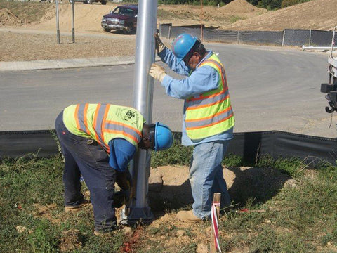 Installation of solar street light