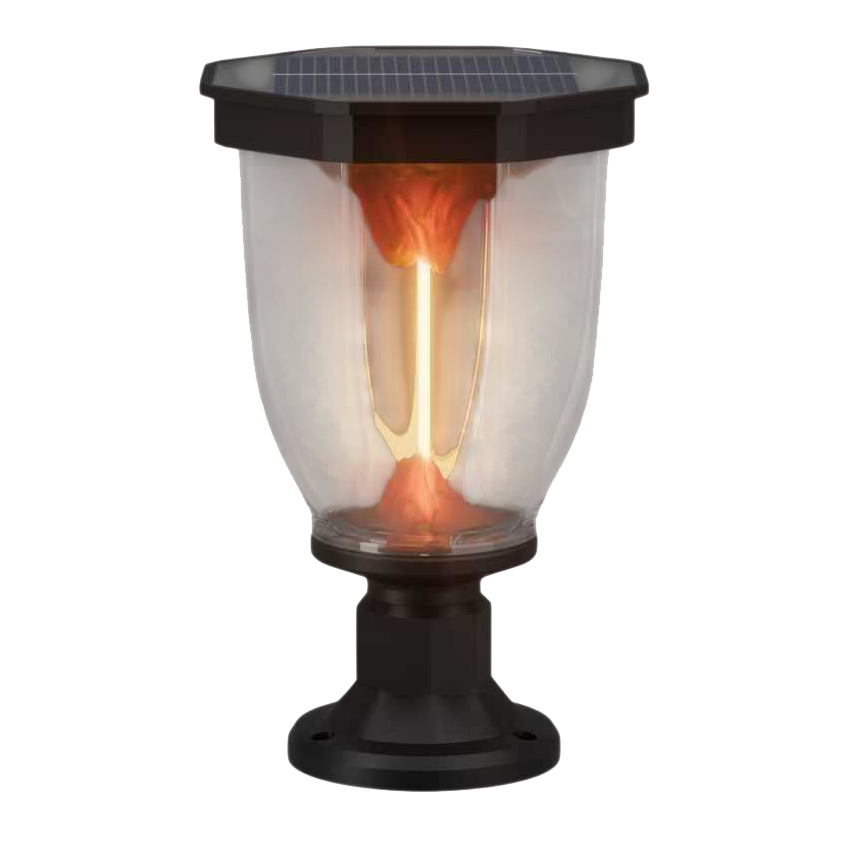 Volcano Series Solar Gate Pillar Light (Warm White, IP65 Waterproof)